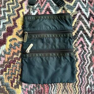 LeSportsac / Le Sport Sac Black Three-Pocket Sipper Crossbody Bag